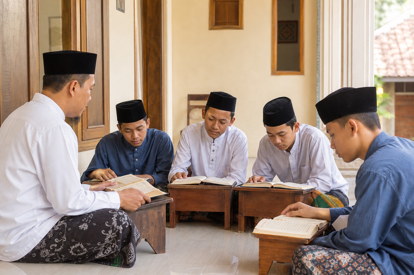 Kegiatan talaqqi santri bersama ustadz